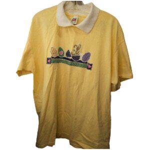Womens T-Shirt Vint Spring Easter Bunny 2X Yellow Anvil Short Sleeve Grandmacore